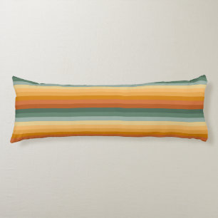 SHADES OF GREEN & ORANGE STRIPES & POLKA DOTS BODY CUSHION