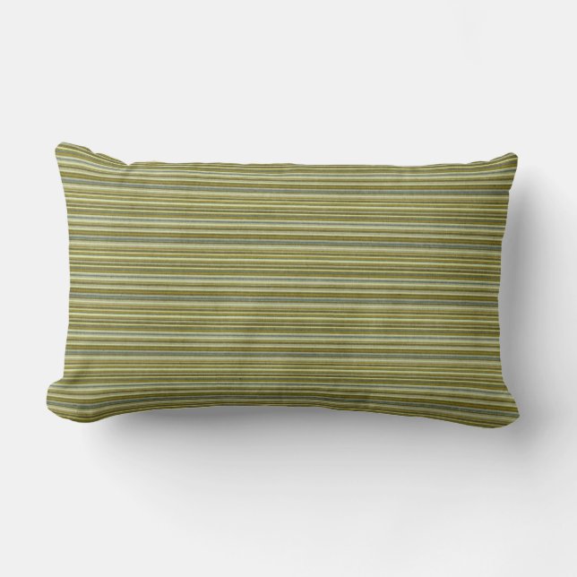 SHADES OF GREEN PINSTRIPES LUMBAR CUSHION (Front)
