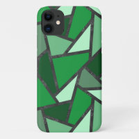 Shades of green stained glass pattern