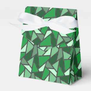 Shades of green stained glass pattern favour box