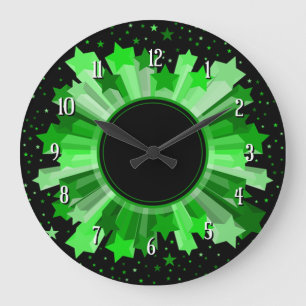 Shades Of Green Starburst Wall Clock