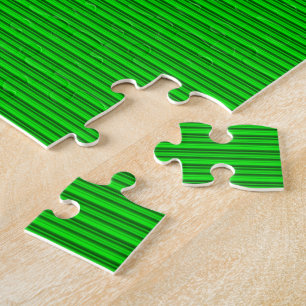 Shades of Green Stripes Jigsaw Puzzle