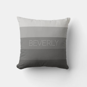 Shades Of Grey, 5 Colours, Personalised Name Cushion