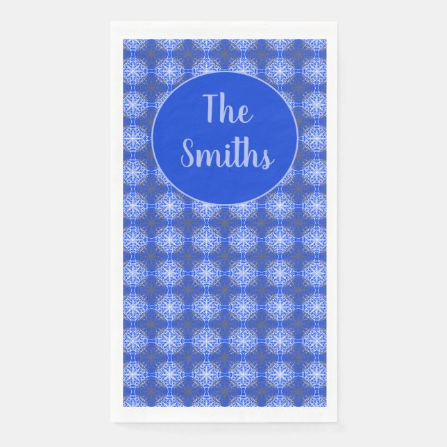 Shades of Grey, Blue, and White Lace Napkin (Front)