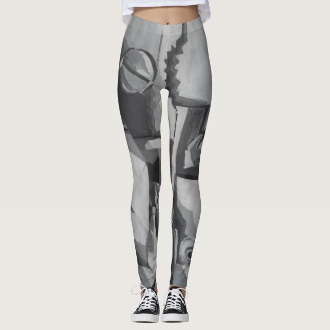 Shades of Grey Designer Leggings (Front)