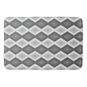 Shades of grey diamond pattern bath mat