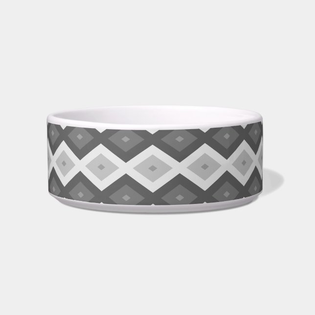 Shades of grey diamond pattern bowl (Front)