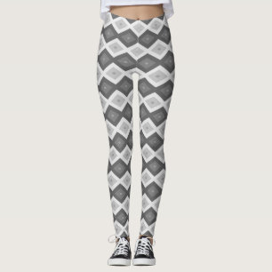 Shades of grey diamond pattern leggings