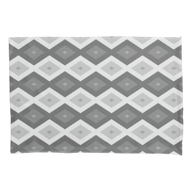 Shades of grey diamond pattern pillowcase (Front)