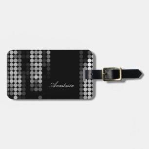 Shades Of Grey Dot Pattern Luggage Tag