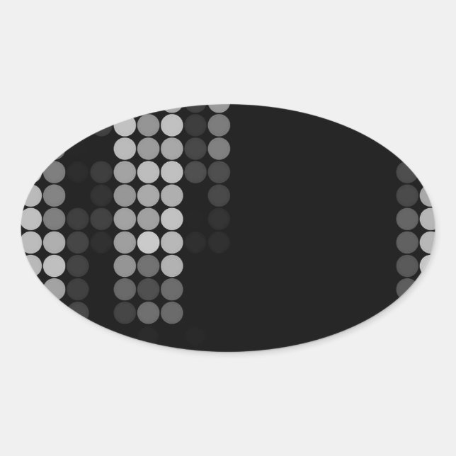 Shades Of Grey Dot Pattern Oval Sticker (Front)