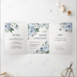 Shades of Grey Dusty Blue Winter Rustic Wedding<br><div class="desc">Elegant floral winter wedding invitation features elegant grey and icy blue watercolor flower bouquet frosty-hued greenery. Please contact me for any help in customisation or if you need any other product with this design.</div>