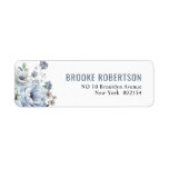 Shades of Grey Dusty Blue Winter Rustic Wedding La<br><div class="desc">Elegant floral winter wedding address label features elegant grey and icy blue watercolor flower bouquet frosty-hued greenery. Please contact me for any help in customisation or if you need any other product with this design.</div>