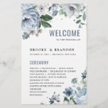 Shades of Grey Dusty Blue Winter  Wedding Program<br><div class="desc">Elegant floral winter wedding program features elegant grey and icy blue watercolor flower bouquet frosty-hued greenery. Please contact me for any help in customisation or if you need any other product with this design.</div>