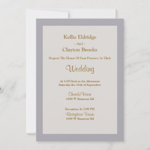Shades Of Grey Framed Wedding Invitation