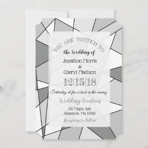 Shades of Grey Geometric Wedding invitations
