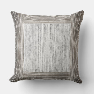 Shades of Grey Marble & Stripe Pattern Cushion