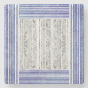 Shades of Grey Marble & Stripe Pattern Stone Coaster