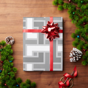 Shades of Grey MCM Mid Century Abstract Modern Wrapping Paper