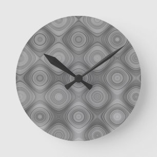 Shades of Grey Modern Pattern Round Clock