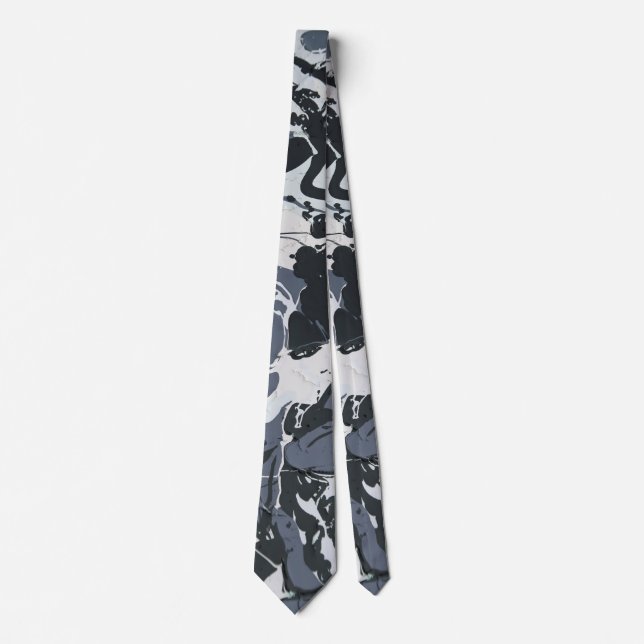 Shades of Grey monochrome modern abstract Tie (Front)