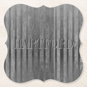 Shades of Grey Ombre Stripes Paper Coasters