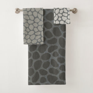 Shades of Grey Screen Pebbles Bath Towel Set
