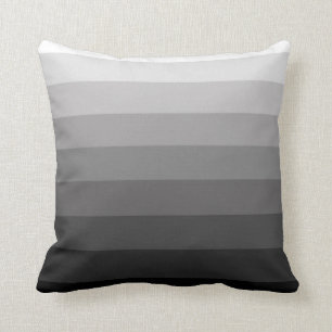 Shades of Grey Stripe Pattern Pillow