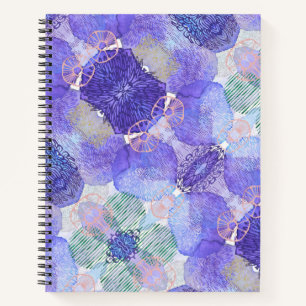 Shades of Lavender and Green Abstract Flowers Notebook
