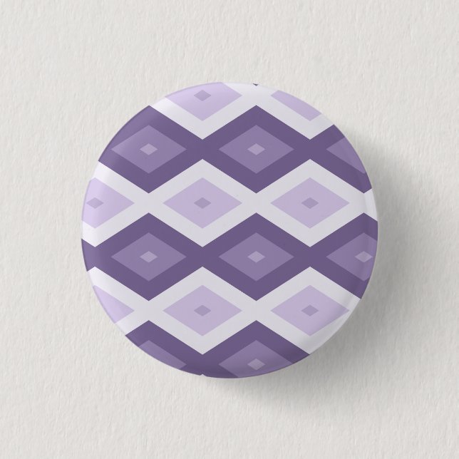 Shades of lavender diamond pattern 3 cm round badge (Front)