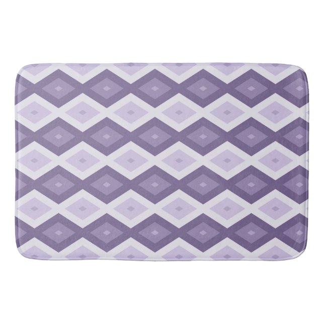 Shades of lavender diamond pattern bath mat (Front)
