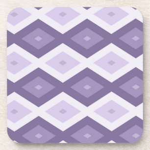 Shades of lavender diamond pattern coaster
