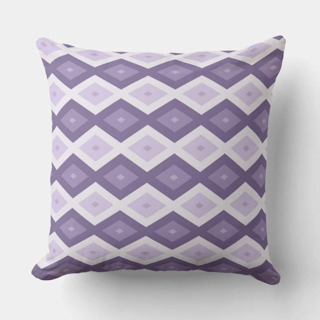 Shades of lavender diamond pattern cushion (Front)