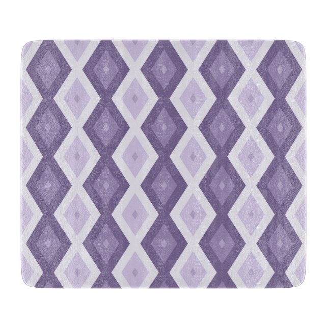 Shades of lavender diamond pattern cutting board (Front)
