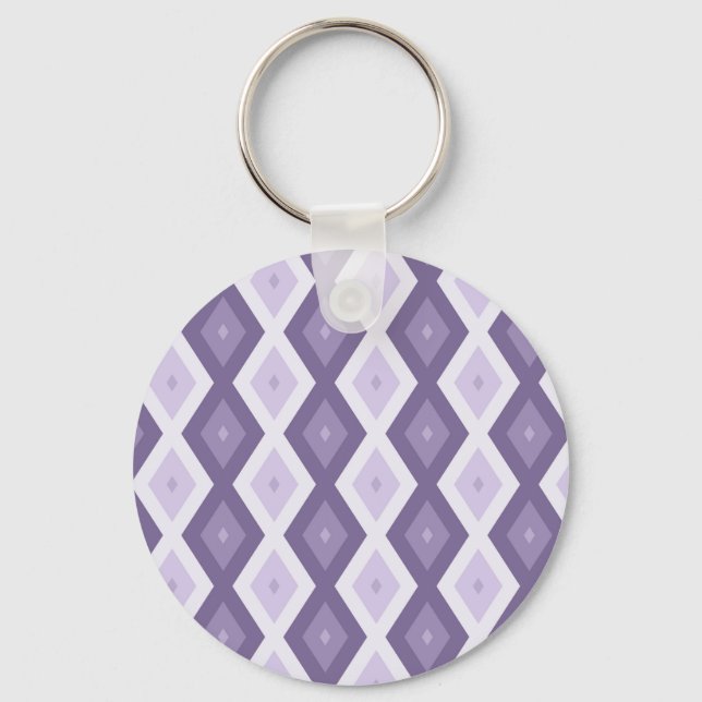 Shades of lavender diamond pattern key ring (Front)