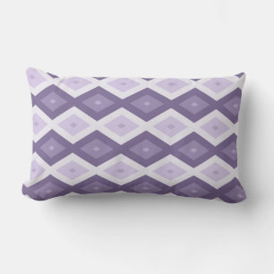 Shades of lavender diamond pattern lumbar cushion