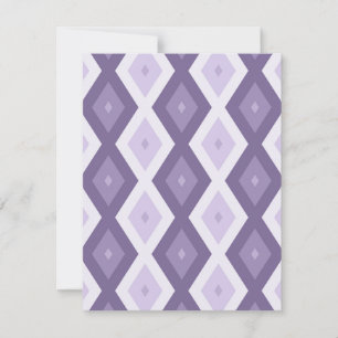 Shades of lavender diamond pattern RSVP card