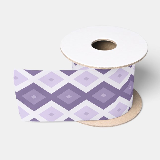Shades of lavender diamond pattern satin ribbon (Spool)