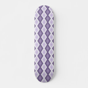 Shades of lavender diamond pattern skateboard