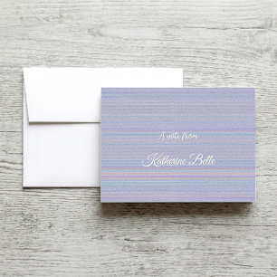 Shades of Lavender Horizontal Stripe Textured Look Note Card
