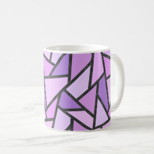 Shades of lilac stained glass pattern coffee mug