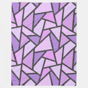 Shades of lilac stained glass pattern fleece blanket