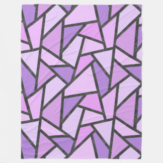 Shades of lilac stained glass pattern fleece blanket