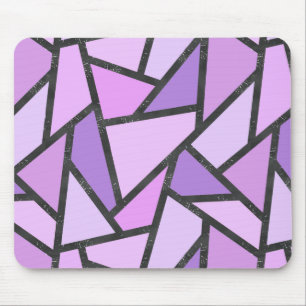 Shades of lilac stained glass pattern mouse pad