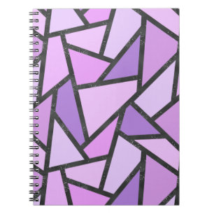 Shades of lilac stained glass pattern notebook