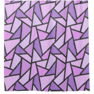 Shades of lilac stained glass pattern shower curtain