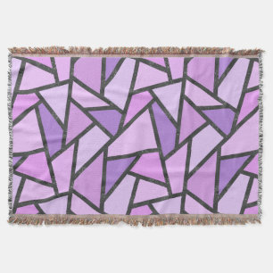 Shades of lilac stained glass pattern throw blanket