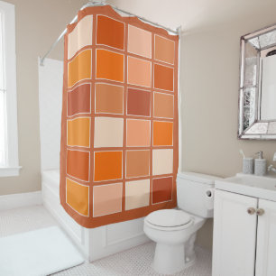Shades of Orange Blocks Shower Curtain