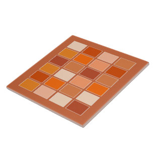 Shades of Orange Blocks Tile