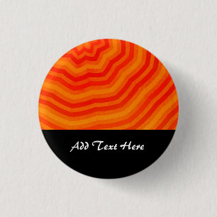 Shades of Orange Bright Striped Flower Design 3 Cm Round Badge